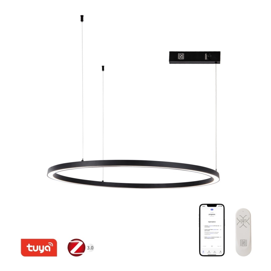 Immax NEO 07215L - LED prigušiva luster na sajli FINO LED/60W/230V 80 cm crna Tuya + daljinski upravljač