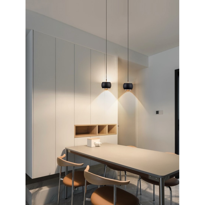 Immax NEO 07219L - LED Prigušivi luster na sajli DORMINE LED/6W/230V matirana crno Tuya + Daljinski upravljač