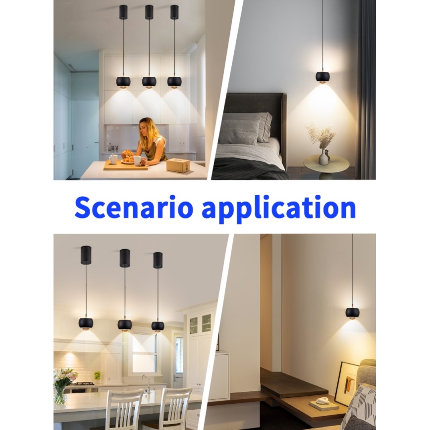Immax NEO 07219L - LED Prigušivi luster na sajli DORMINE LED/6W/230V matirana crno Tuya + Daljinski upravljač