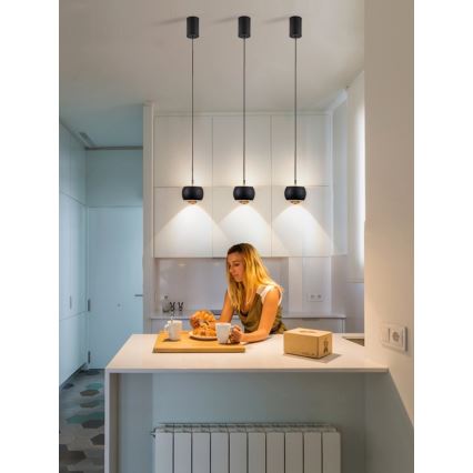 Immax NEO 07219L - LED Prigušivi luster na sajli DORMINE LED/6W/230V matirana crno Tuya + Daljinski upravljač