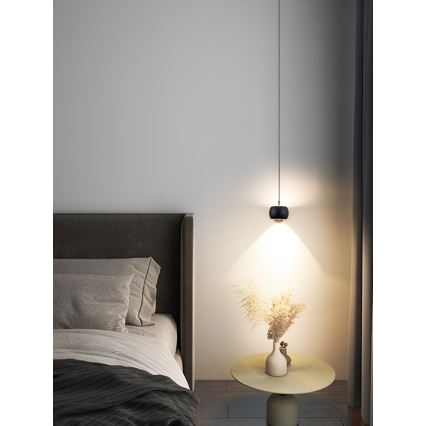 Immax NEO 07219L - LED Prigušivi luster na sajli DORMINE LED/6W/230V matirana crno Tuya + Daljinski upravljač