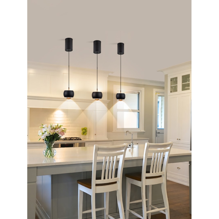 Immax NEO 07219L - LED Prigušivi luster na sajli DORMINE LED/6W/230V matirana crno Tuya + Daljinski upravljač