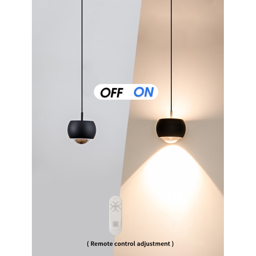 Immax NEO 07219L - LED Prigušivi luster na sajli DORMINE LED/6W/230V matirana crno Tuya + Daljinski upravljač