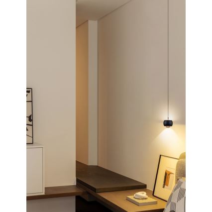 Immax NEO 07219L - LED Prigušivi luster na sajli DORMINE LED/6W/230V matirana crno Tuya + Daljinski upravljač