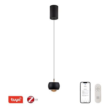 Immax NEO 07219L - LED Prigušivi luster na sajli DORMINE LED/6W/230V matirana crno Tuya + Daljinski upravljač