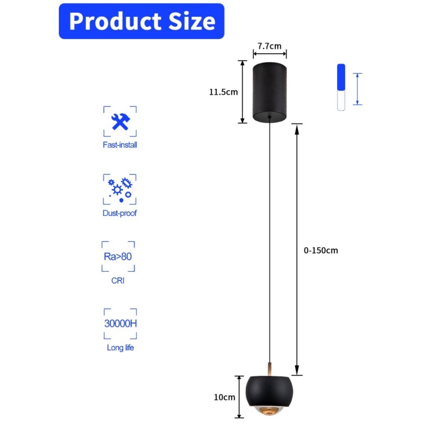 Immax NEO 07219L - LED Prigušivi luster na sajli DORMINE LED/6W/230V matirana crno Tuya + Daljinski upravljač