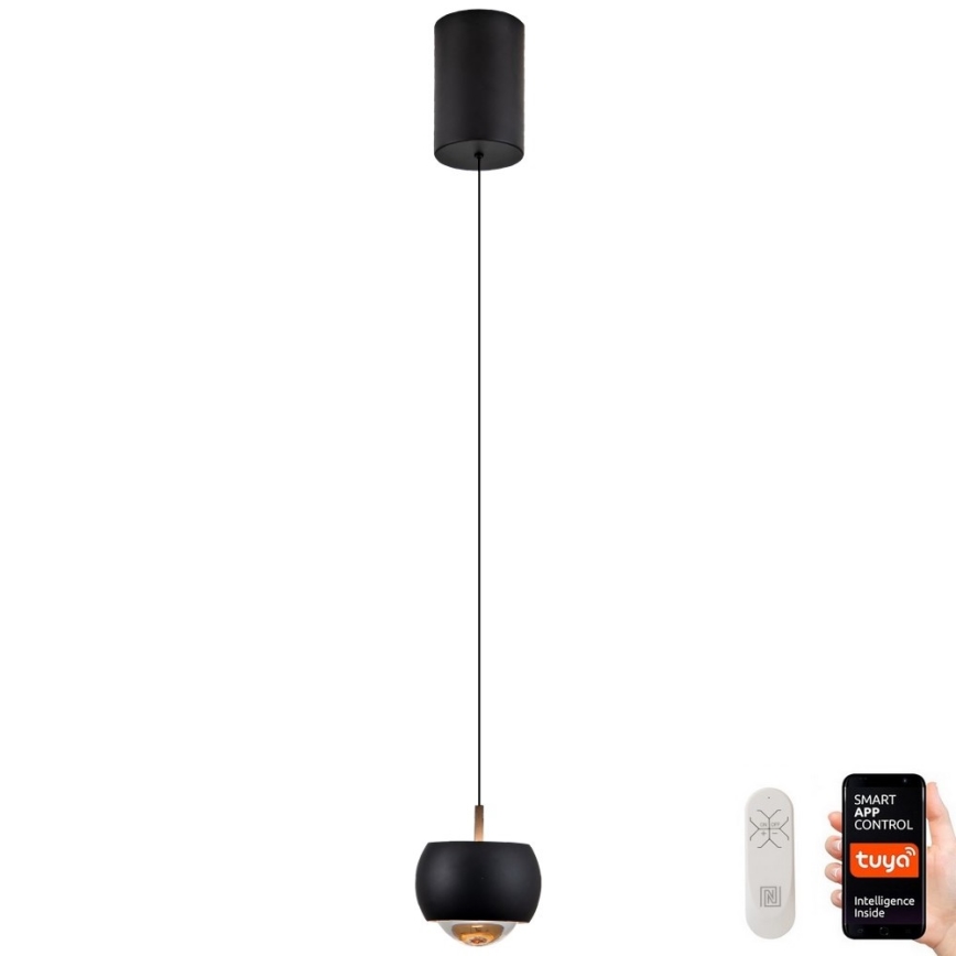 Immax NEO 07219L - LED Prigušivi luster na sajli DORMINE LED/6W/230V matirana crno Tuya + Daljinski upravljač