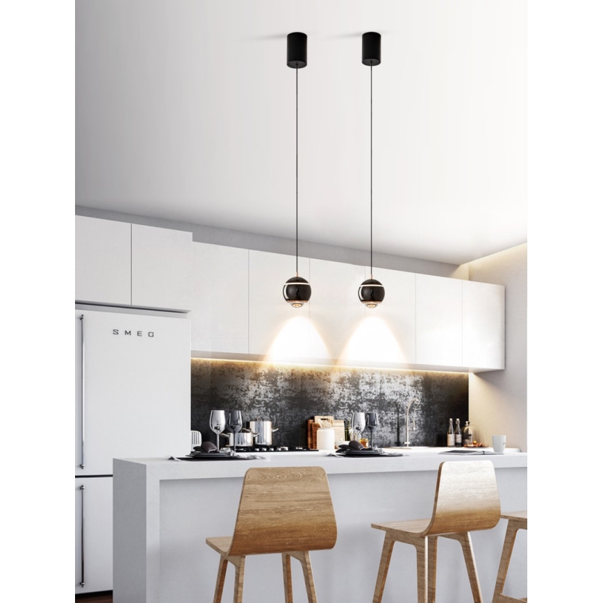 Immax NEO 07220L - LED Prigušivi luster na sajli DORMINE LED/6W/230V sjajno crna Tuya + Daljinski upravljač