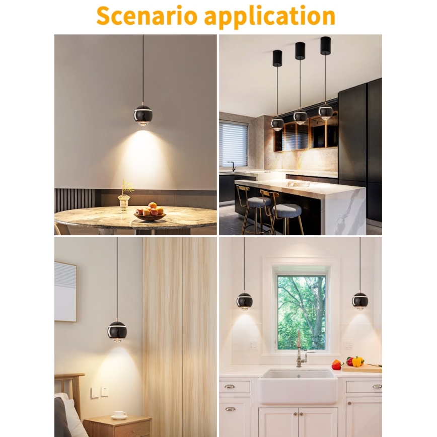 Immax NEO 07220L - LED Prigušivi luster na sajli DORMINE LED/6W/230V sjajno crna Tuya + Daljinski upravljač