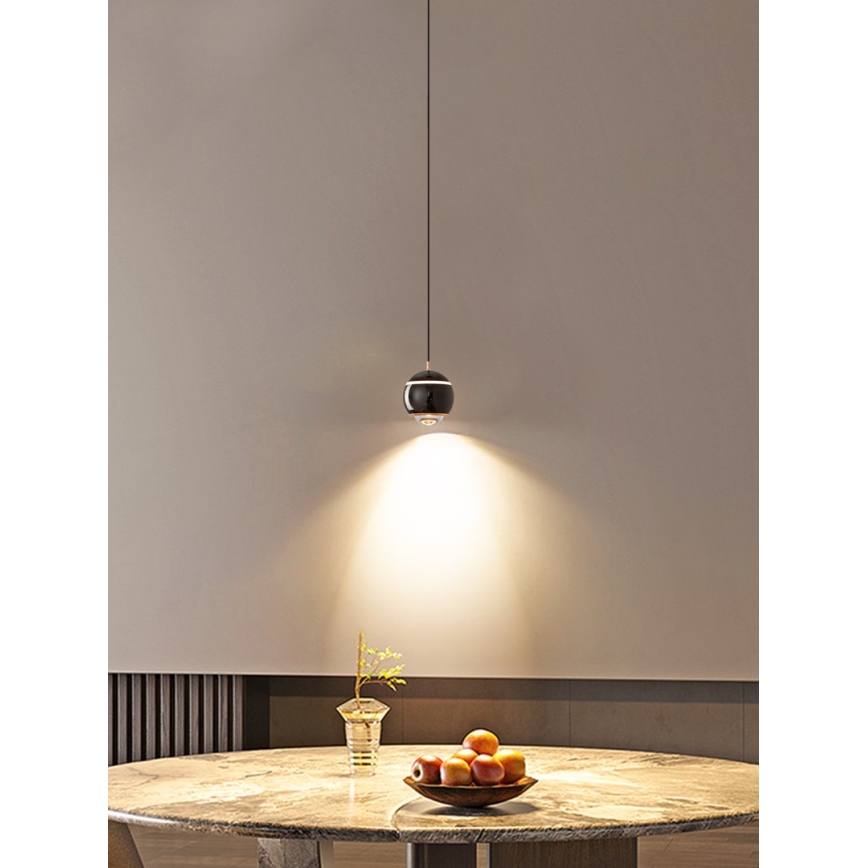 Immax NEO 07220L - LED Prigušivi luster na sajli DORMINE LED/6W/230V sjajno crna Tuya + Daljinski upravljač
