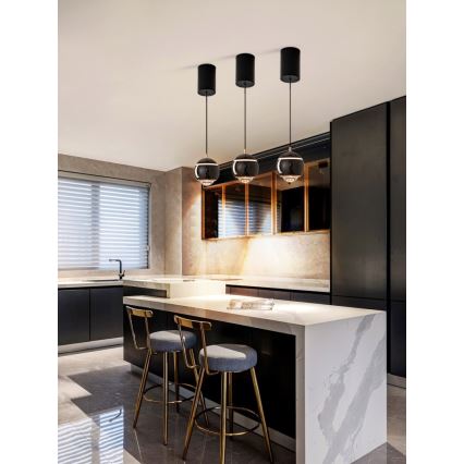 Immax NEO 07220L - LED Prigušivi luster na sajli DORMINE LED/6W/230V sjajno crna Tuya + Daljinski upravljač