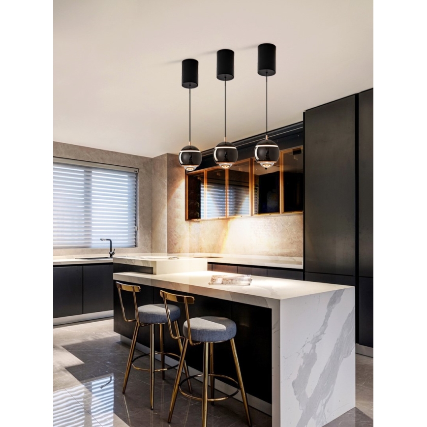 Immax NEO 07220L - LED Prigušivi luster na sajli DORMINE LED/6W/230V sjajno crna Tuya + Daljinski upravljač