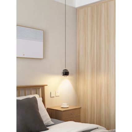 Immax NEO 07220L - LED Prigušivi luster na sajli DORMINE LED/6W/230V sjajno crna Tuya + Daljinski upravljač