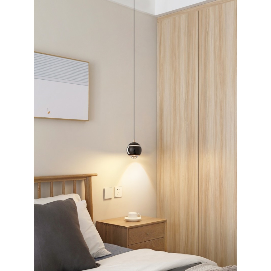 Immax NEO 07220L - LED Prigušivi luster na sajli DORMINE LED/6W/230V sjajno crna Tuya + Daljinski upravljač