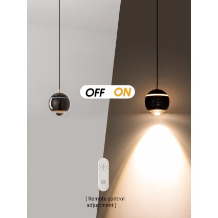 Immax NEO 07220L - LED Prigušivi luster na sajli DORMINE LED/6W/230V sjajno crna Tuya + Daljinski upravljač