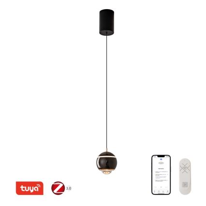 Immax NEO 07220L - LED Prigušivi luster na sajli DORMINE LED/6W/230V sjajno crna Tuya + Daljinski upravljač