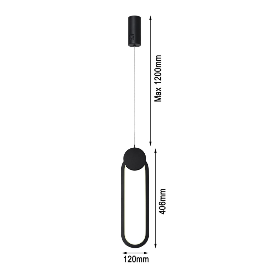 Immax NEO 07232L - LED Prigušivi luster na sajli NEO LITE OVALE LED/22W/230V 2700-6500K Wi-Fi Tuya + Daljinski upravljač