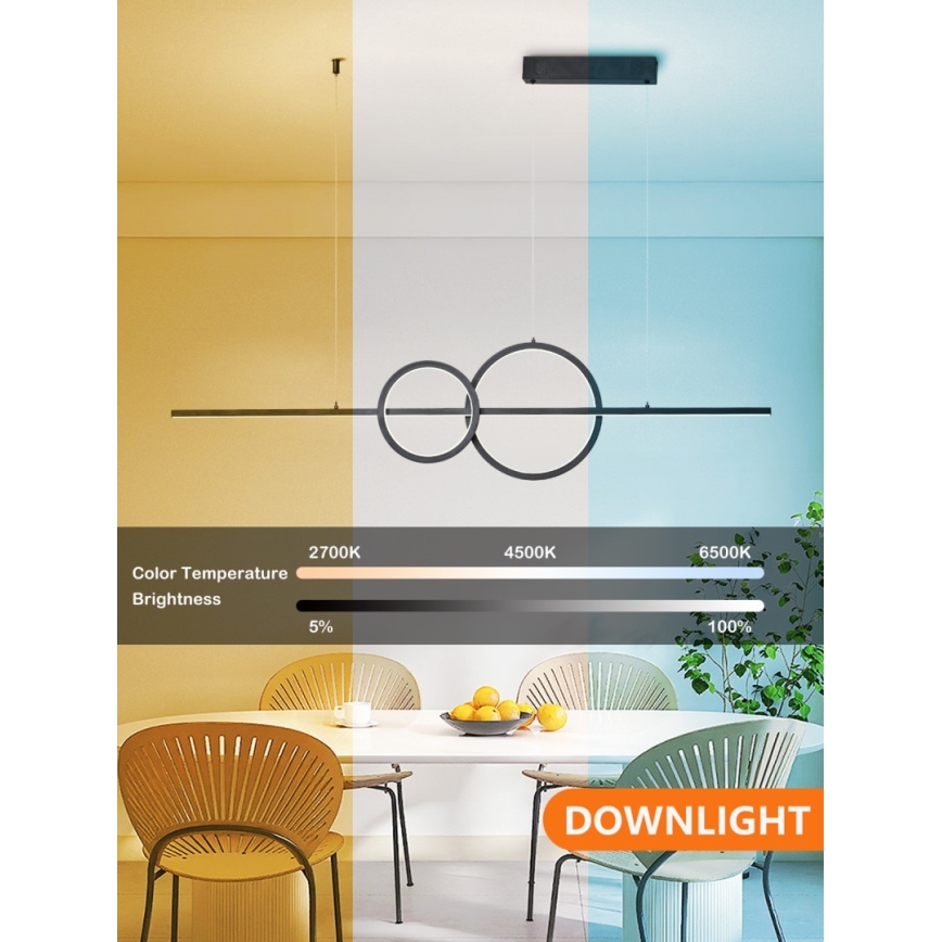 Immax NEO 07236L - LED Prigušivi luster na sajli NEO LITE RONDAS LED/56W/230V Tuya Wi-Fi 2700-6500K + Daljinski upravljač