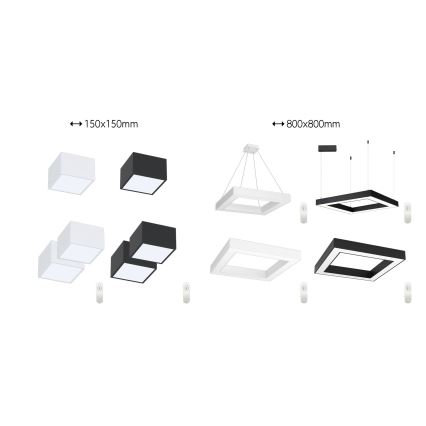 Immax NEO 07239L - LED Prigušiva plafonjera CANTO LED/60W/230V crno Tuya + Daljinski upravljač