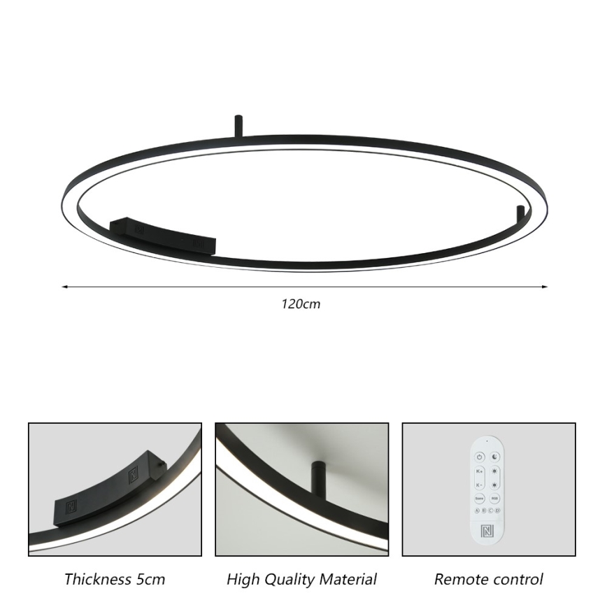 Immax NEO 07246-120 - LED Prigušiva plafonjera FINO LED/72W/230V 120 cm Tuya + Daljinski upravljač