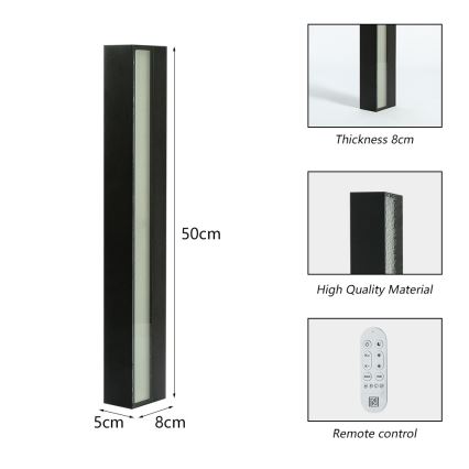 Immax NEO 07247L - LED Prigušiva spoljašnja zidna lampa LINK LED/40W/230V Wi-Fi Tuya IP44 + Daljinski upravljač