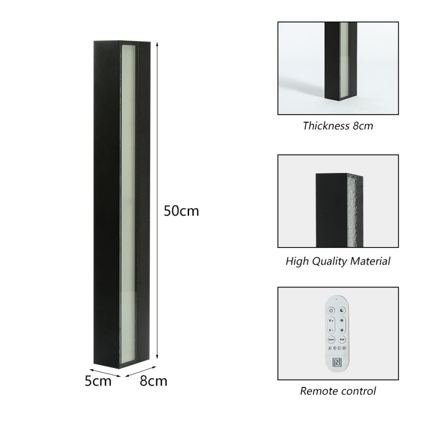 Immax NEO 07247L - LED Prigušiva spoljašnja zidna lampa LINK LED/40W/230V Wi-Fi Tuya IP44 + Daljinski upravljač