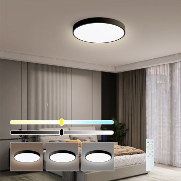 Immax NEO 07248L - LED Prigušiva plafonjera NEO LITE SEMPLICI LED/36W/230V 3000-6000K Wi-Fi Tuya crno + Daljinski upravljač