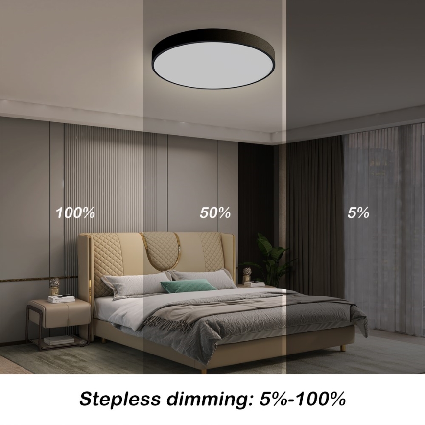 Immax NEO 07248L - LED Prigušiva plafonjera NEO LITE SEMPLICI LED/36W/230V 3000-6000K Wi-Fi Tuya crno + Daljinski upravljač