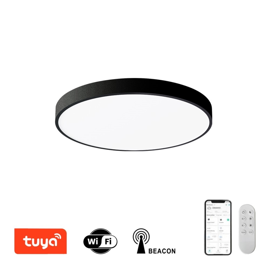 Immax NEO 07248L - LED Prigušiva plafonjera NEO LITE SEMPLICI LED/36W/230V 3000-6000K Wi-Fi Tuya crno + Daljinski upravljač