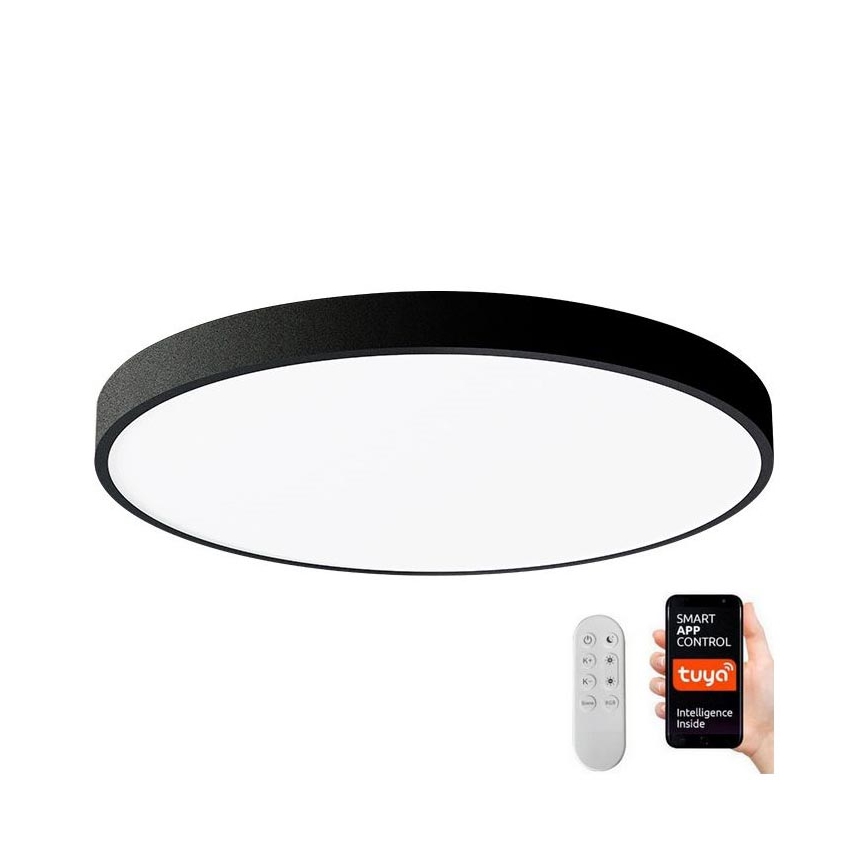 Immax NEO 07249L - LED Prigušiva plafonjera NEO LITE SEMPLICI LED/48W/230V 3000-6000K Wi-Fi Tuya crno + Daljinski upravljač
