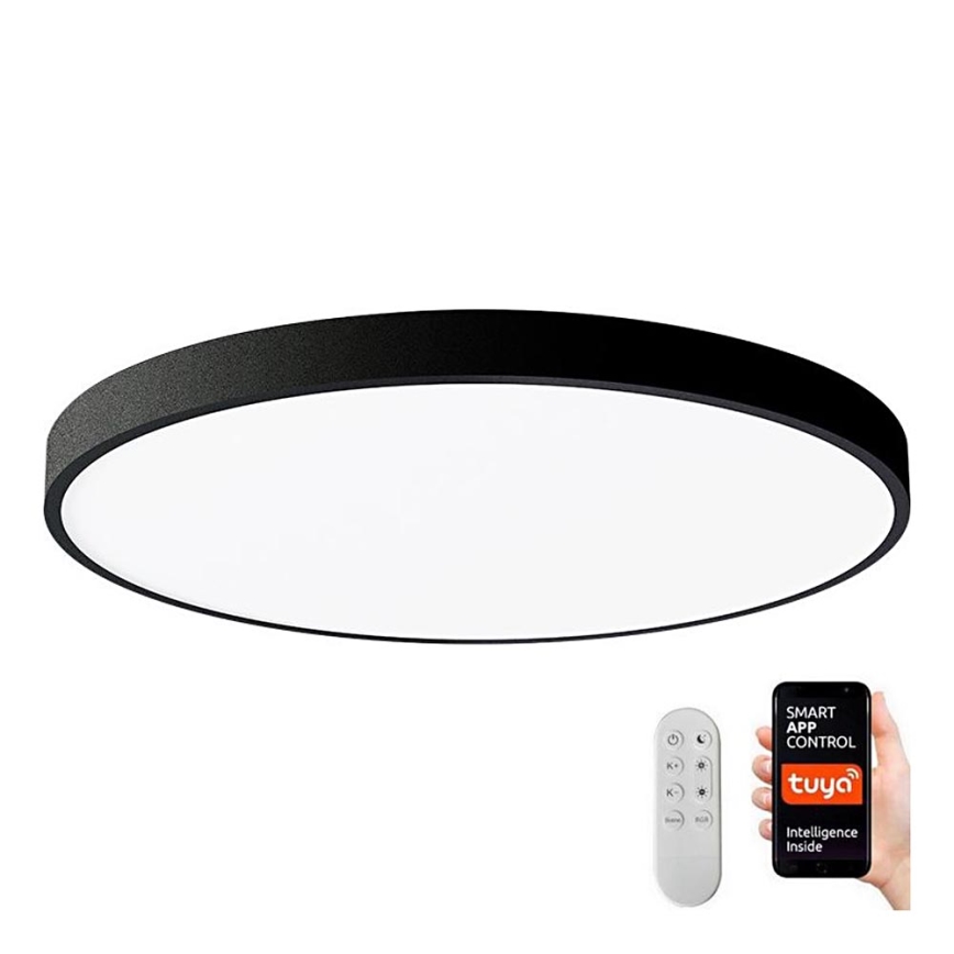 Immax NEO 07250L - LED Prigušiva plafonjera NEO LITE SEMPLICI LED/60W/230V 3000-6000K Wi-Fi Tuya crno + Daljinski upravljač
