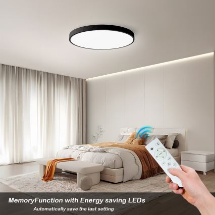 Immax NEO 07250L - LED Prigušiva plafonjera NEO LITE SEMPLICI LED/60W/230V 3000-6000K Wi-Fi Tuya crno + Daljinski upravljač
