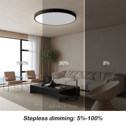 Immax NEO 07250L - LED Prigušiva plafonjera NEO LITE SEMPLICI LED/60W/230V 3000-6000K Wi-Fi Tuya crno + Daljinski upravljač