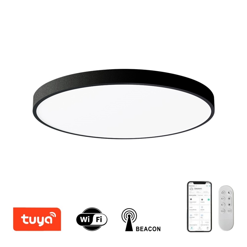 Immax NEO 07250L - LED Prigušiva plafonjera NEO LITE SEMPLICI LED/60W/230V 3000-6000K Wi-Fi Tuya crno + Daljinski upravljač