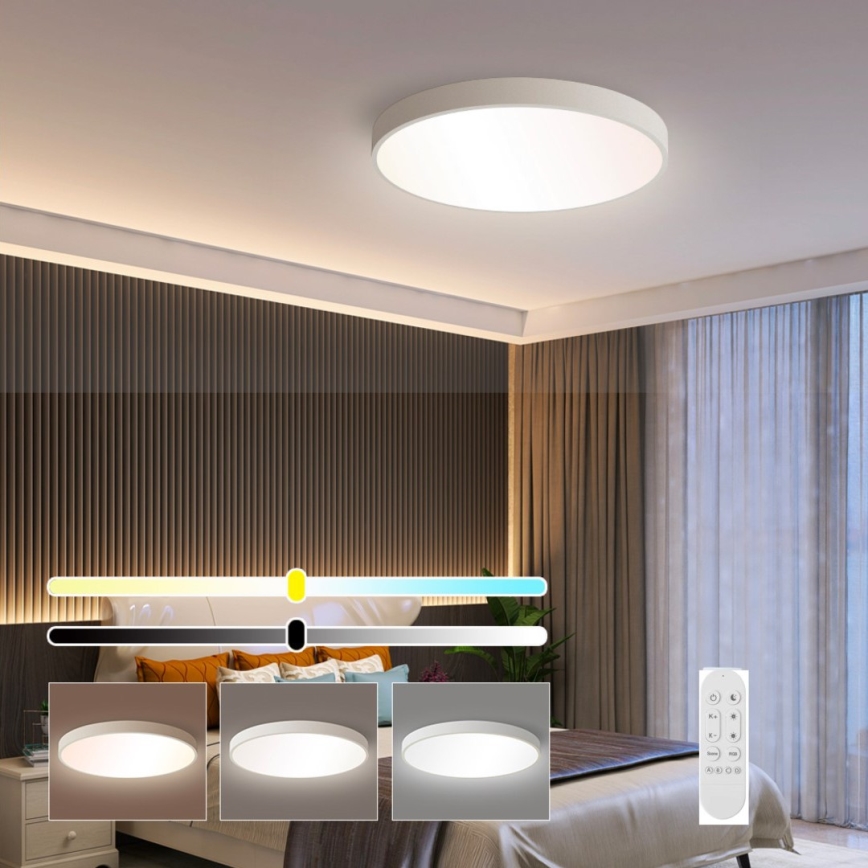 Immax NEO 07251L - LED Prigušiva plafonjera NEO LITE SEMPLICI LED/36W/230V 3000-6000K Wi-Fi Tuya bela + Daljinski upravljač