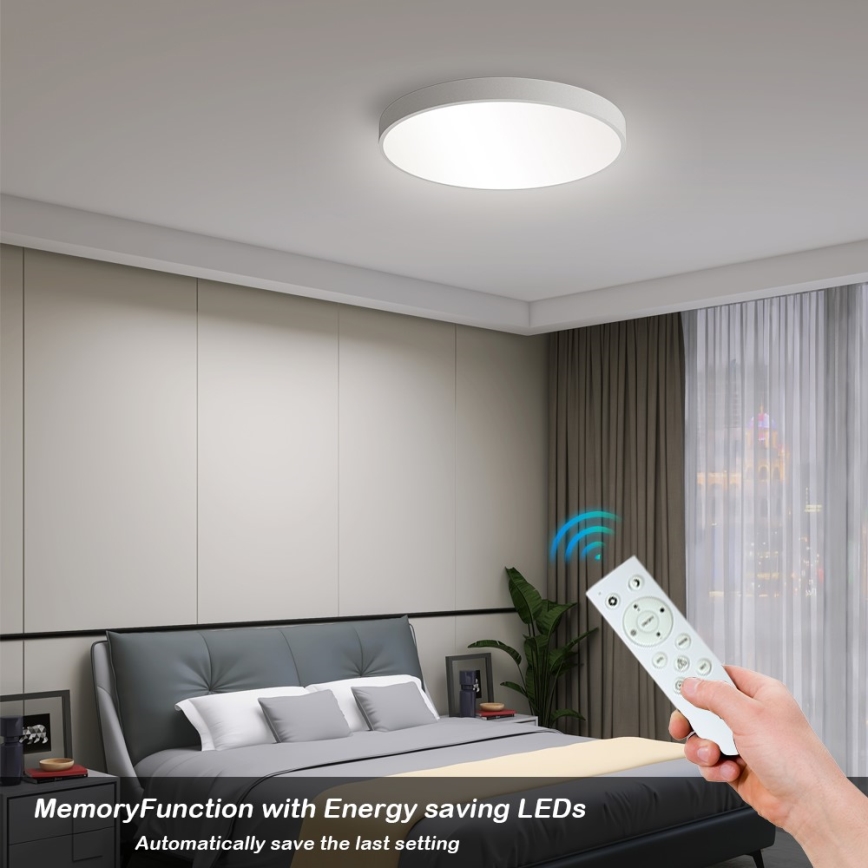 Immax NEO 07251L - LED Prigušiva plafonjera NEO LITE SEMPLICI LED/36W/230V 3000-6000K Wi-Fi Tuya bela + Daljinski upravljač