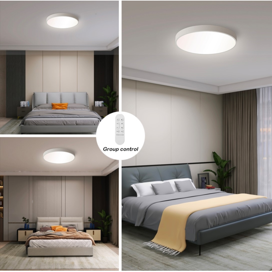 Immax NEO 07251L - LED Prigušiva plafonjera NEO LITE SEMPLICI LED/36W/230V 3000-6000K Wi-Fi Tuya bela + Daljinski upravljač