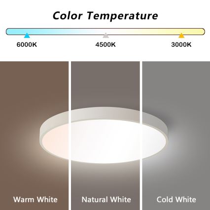 Immax NEO 07251L - LED Prigušiva plafonjera NEO LITE SEMPLICI LED/36W/230V 3000-6000K Wi-Fi Tuya bela + Daljinski upravljač
