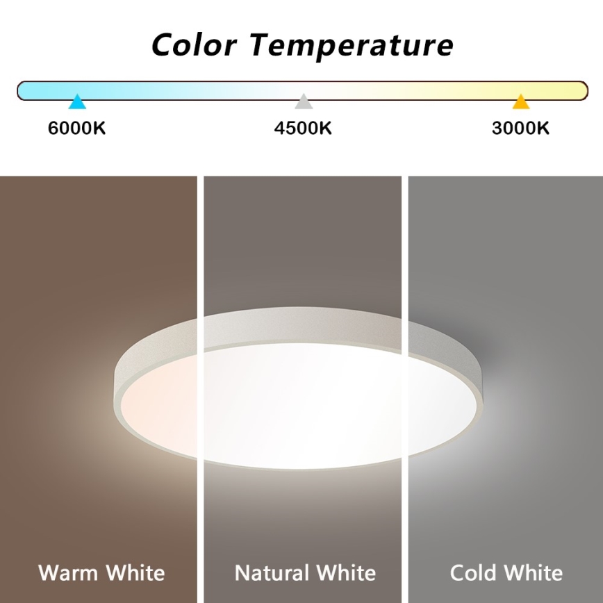 Immax NEO 07251L - LED Prigušiva plafonjera NEO LITE SEMPLICI LED/36W/230V 3000-6000K Wi-Fi Tuya bela + Daljinski upravljač