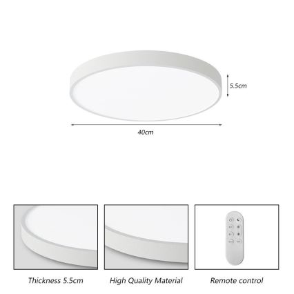 Immax NEO 07251L - LED Prigušiva plafonjera NEO LITE SEMPLICI LED/36W/230V 3000-6000K Wi-Fi Tuya bela + Daljinski upravljač