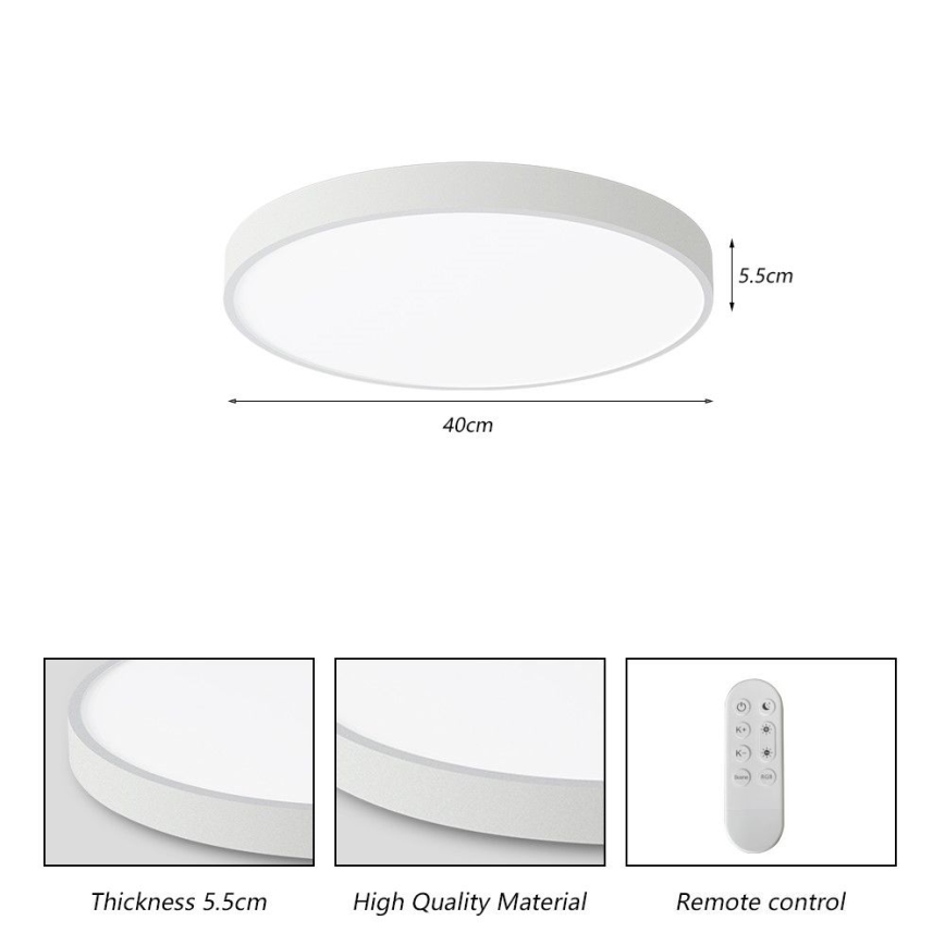 Immax NEO 07251L - LED Prigušiva plafonjera NEO LITE SEMPLICI LED/36W/230V 3000-6000K Wi-Fi Tuya bela + Daljinski upravljač