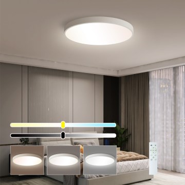 Immax NEO 07252L - LED Prigušiva plafonjera NEO LITE SEMPLICI LED/48W/230V 3000-6000K Wi-Fi Tuya bela + Daljinski upravljač