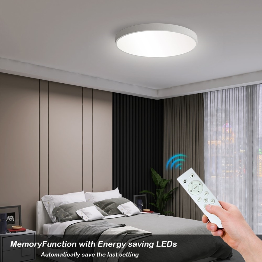 Immax NEO 07252L - LED Prigušiva plafonjera NEO LITE SEMPLICI LED/48W/230V 3000-6000K Wi-Fi Tuya bela + Daljinski upravljač