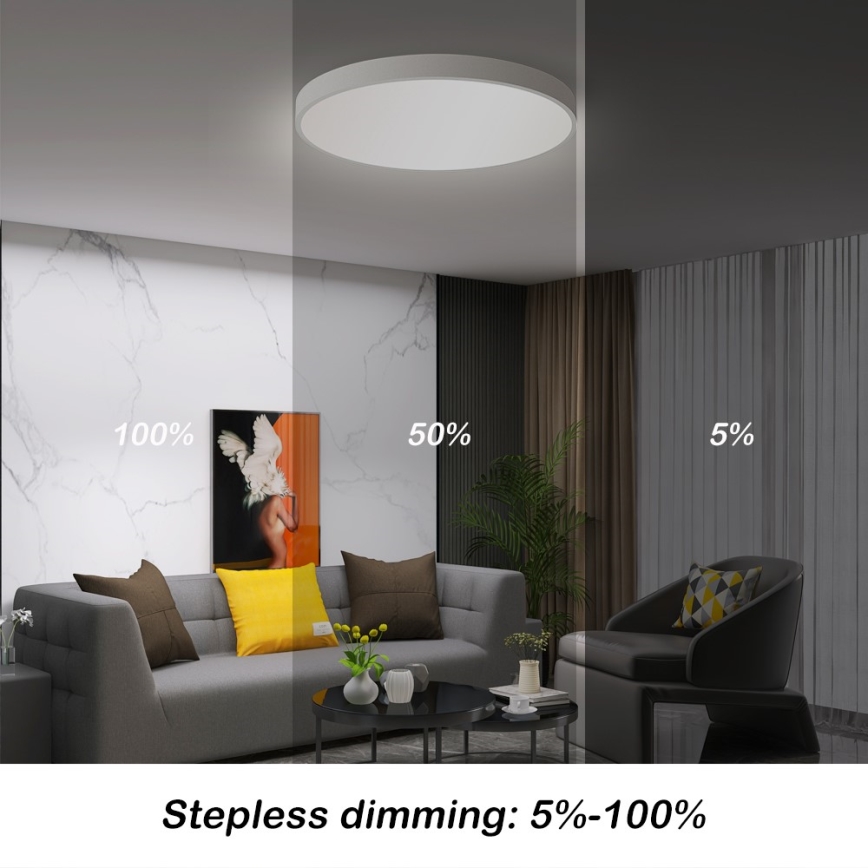 Immax NEO 07252L - LED Prigušiva plafonjera NEO LITE SEMPLICI LED/48W/230V 3000-6000K Wi-Fi Tuya bela + Daljinski upravljač