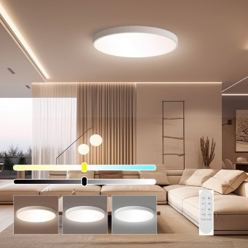 Immax NEO 07253L - LED Prigušiva plafonjera NEO LITE SEMPLICI LED/60W/230V 3000-6000K Wi-Fi Tuya bela + Daljinski upravljač
