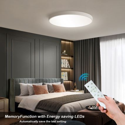 Immax NEO 07253L - LED prigušiva stropno svetlo NEO LITE SEMPLICI LED/60W/230V 3000-6000K Ø 60 cm Wi-Fi Tuya belo + daljinski upravljač