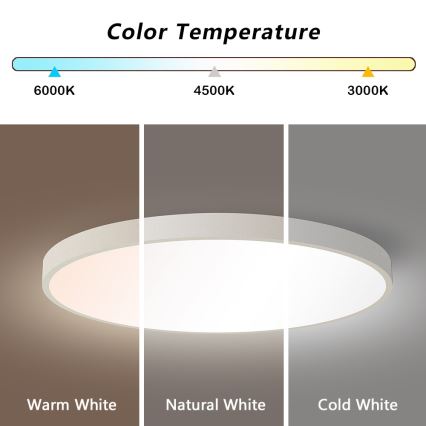 Immax NEO 07253L - LED Prigušiva plafonjera NEO LITE SEMPLICI LED/60W/230V 3000-6000K Wi-Fi Tuya bela + Daljinski upravljač
