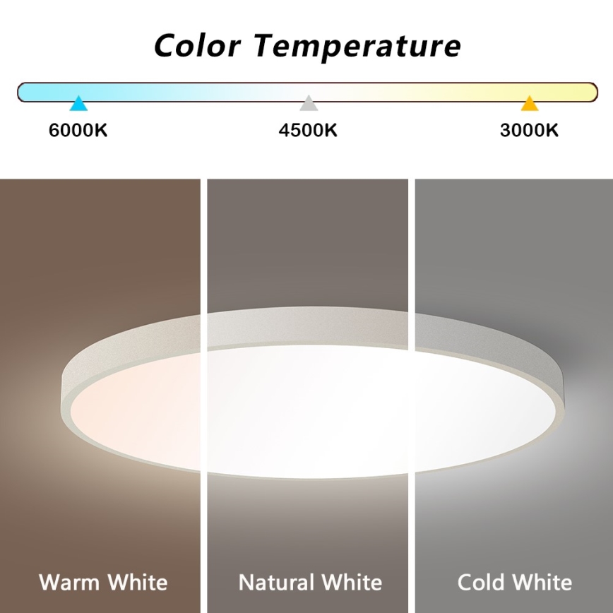 Immax NEO 07253L - LED Prigušiva plafonjera NEO LITE SEMPLICI LED/60W/230V 3000-6000K Wi-Fi Tuya bela + Daljinski upravljač