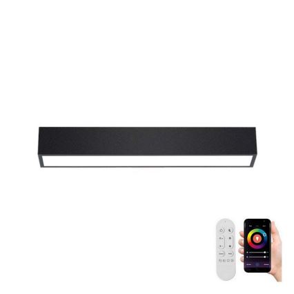 Immax NEO 07254L - LED Prigušiva plafonjera NEO LITE LUNGO LED/20W/230V 3000-6000K Wi-Fi Tuya crno + Daljinski upravljač