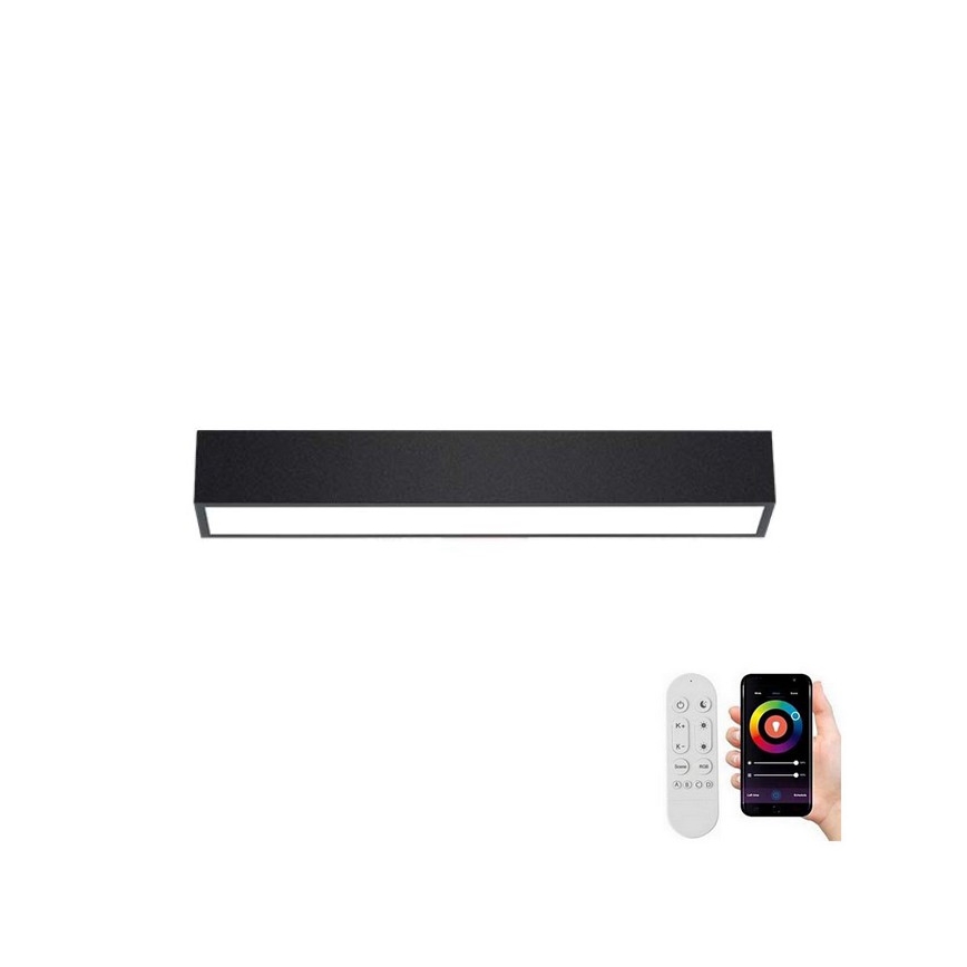 Immax NEO 07254L - LED Prigušiva plafonjera NEO LITE LUNGO LED/20W/230V 3000-6000K Wi-Fi Tuya crno + Daljinski upravljač